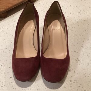 J Crew Burgundy Suede Pumps